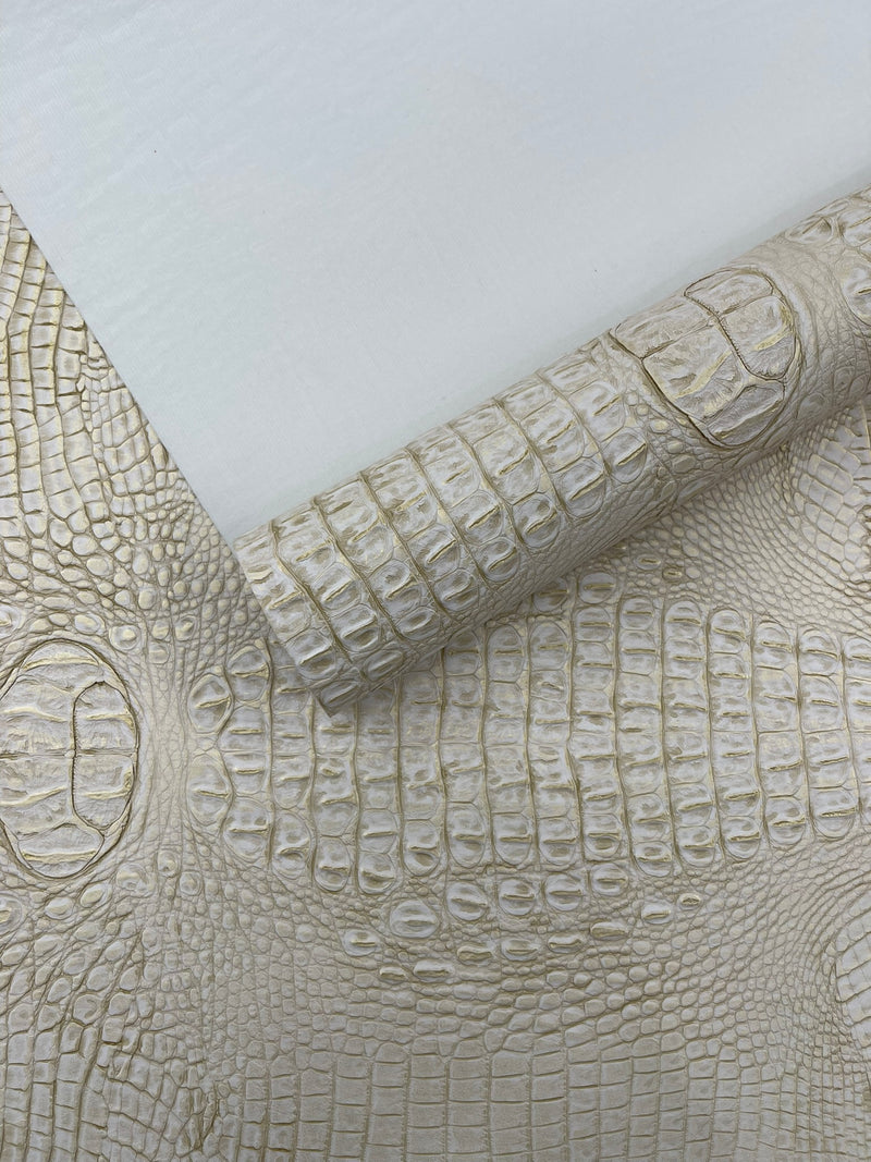 Metallic Gator Vinyl Fabric 54" Wide / Upholstery Crafting Accessories Applications Faux Leather PVC.