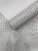 Metallic Gator Vinyl Fabric 54" Wide / Upholstery Crafting Accessories Applications Faux Leather PVC.