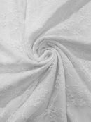 FLORAL NYLON STRETCH LACE (by the yard)