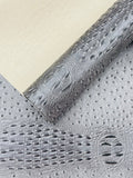 Gator Ostrich Embossed Vinyl Fabric  / 2 Tone Crocodile Ostrich Vinyl Leather 54" Wide