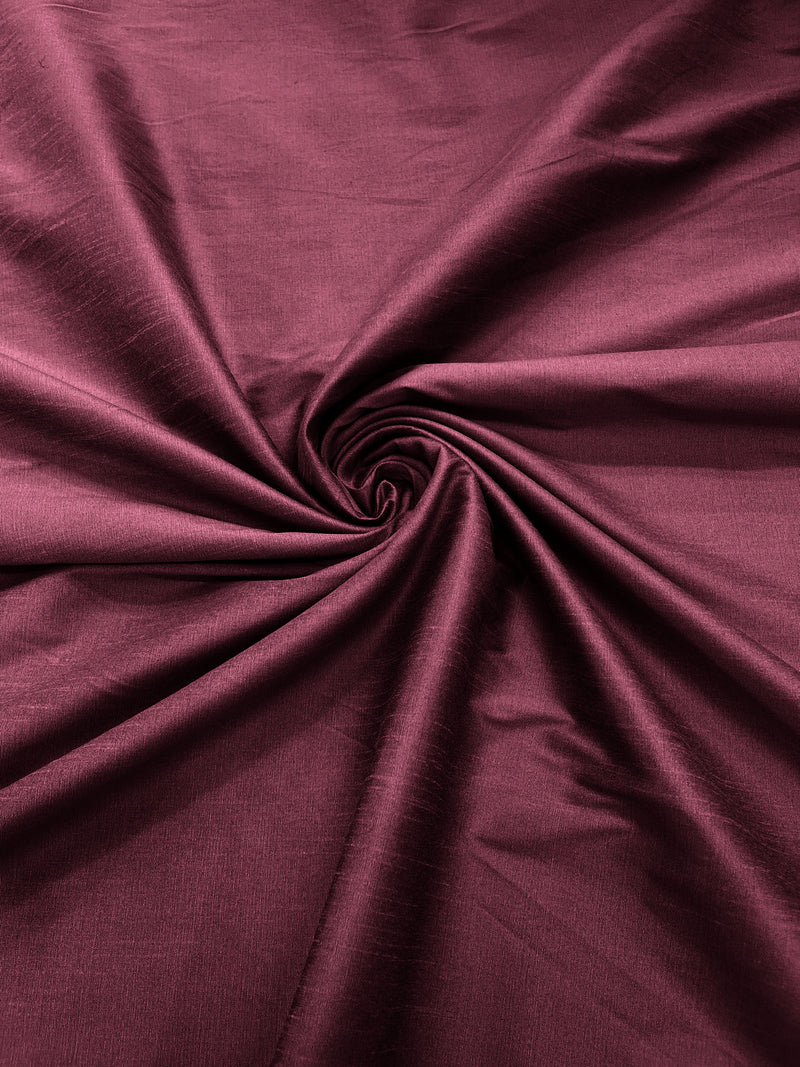 Wine - Polyester Dupioni Faux Silk Fabric/ 55” Wide/Wedding Fabric/Home Decor.