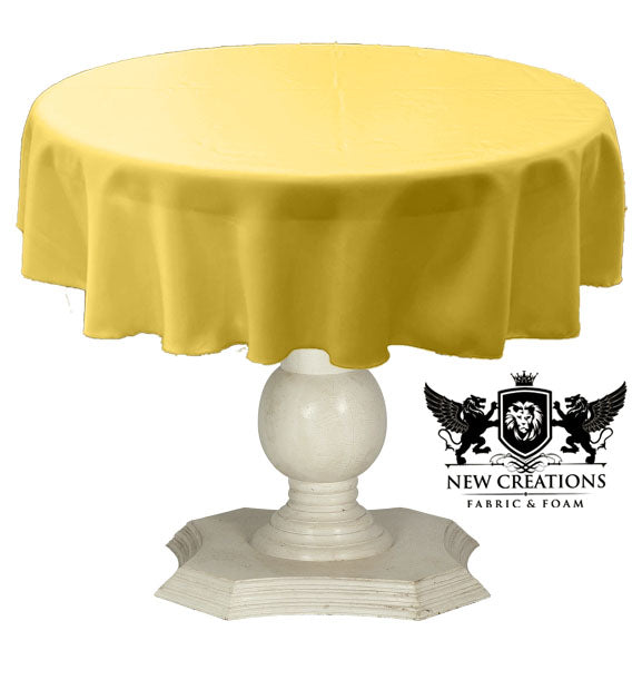 Tablecloth Solid Dull Bridal Satin Overlay for Small Coffee Table Seamless. Yellow
