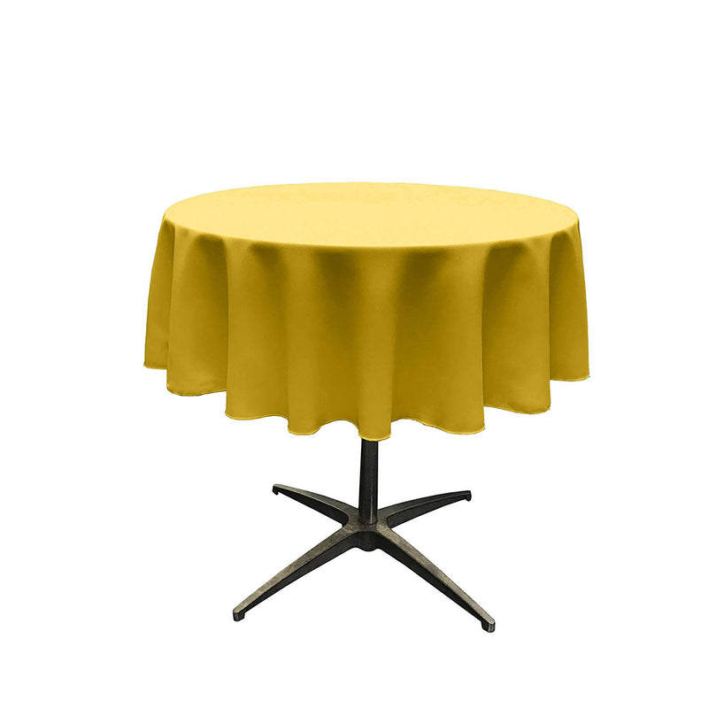 Yellow Round Polyester Poplin Seamless Tablecloth - Wedding Decoration Tablecloth