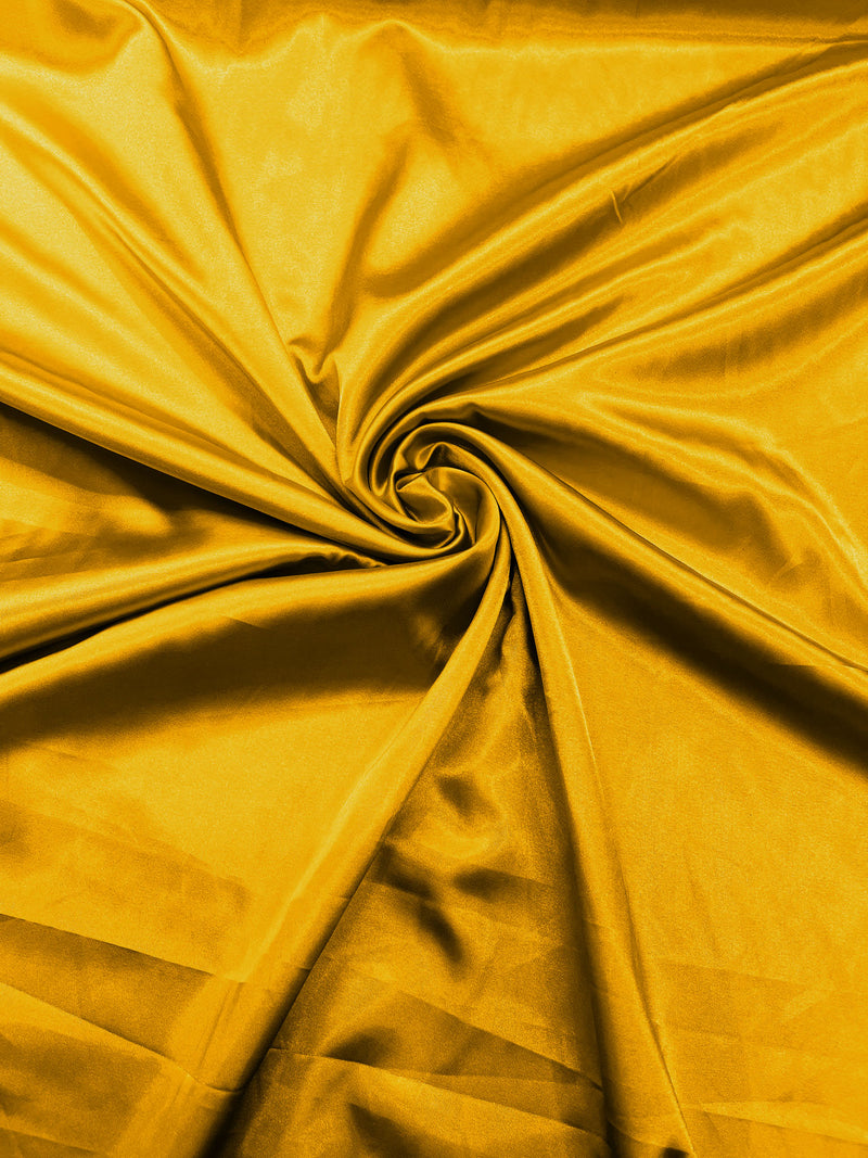 Yellow Stretch Charmeuse Satin Fabric 58" Wide/Light Weight Silky Satin/Sold By The Yard
