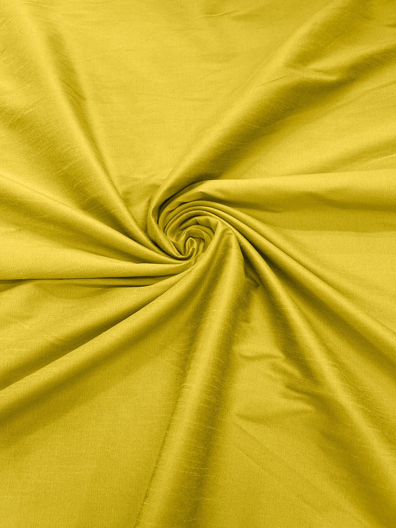 Yellow - Polyester Dupioni Faux Silk Fabric/ 55” Wide/Wedding Fabric/Home Decor.