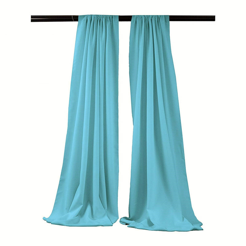 Aqua Blue - Backdrop Drape Curtain, Polyester Poplin SEAMLESS 1 SETS.