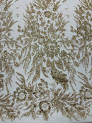 Big Glitter Damask Design On A Mesh Lace Fabric| New Creations Fabric & Foam Inc. - New Creations Fabric & Foam Inc