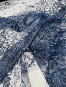 Big Glitter Damask Design On A Mesh Lace Fabric| New Creations Fabric & Foam Inc. - New Creations Fabric & Foam Inc