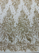 Big Glitter Damask Design On A Mesh Lace Fabric| New Creations Fabric & Foam Inc. - New Creations Fabric & Foam Inc