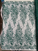 Big Glitter Damask Design On A Mesh Lace Fabric| New Creations Fabric & Foam Inc. - New Creations Fabric & Foam Inc