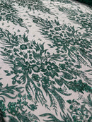 Big Glitter Damask Design On A Mesh Lace Fabric| New Creations Fabric & Foam Inc. - New Creations Fabric & Foam Inc