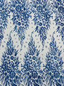 Big Glitter Damask Design On A Mesh Lace Fabric| New Creations Fabric & Foam Inc. - New Creations Fabric & Foam Inc