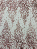 Big Glitter Damask Design On A Mesh Lace Fabric| New Creations Fabric & Foam Inc. - New Creations Fabric & Foam Inc