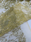 Big Glitter Damask Design On A Mesh Lace Fabric| New Creations Fabric & Foam Inc. - New Creations Fabric & Foam Inc