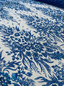 Big Glitter Damask Design On A Mesh Lace Fabric| New Creations Fabric & Foam Inc. - New Creations Fabric & Foam Inc