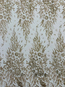 Big Glitter Damask Design On A Mesh Lace Fabric| New Creations Fabric & Foam Inc. - New Creations Fabric & Foam Inc