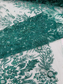 Big Glitter Damask Design On A Mesh Lace Fabric| New Creations Fabric & Foam Inc. - New Creations Fabric & Foam Inc