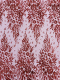 Big Glitter Damask Design On A Mesh Lace Fabric| New Creations Fabric & Foam Inc. - New Creations Fabric & Foam Inc