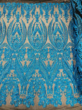 Big Sequin Damask Fabric 54” Wide| New Creations Fabric & Foam Inc. - New Creations Fabric & Foam Inc