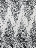 Big Glitter Damask Design On A Mesh Lace Fabric/Prom/Sold By The Yard