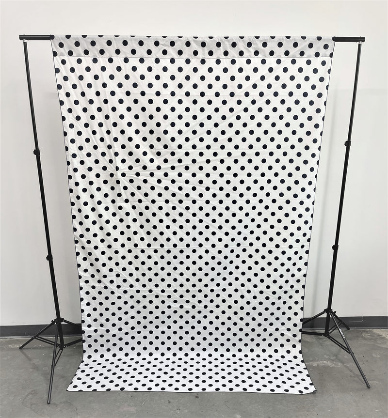 58" Wide x 120" High, Poly Cotton Polka Dot Decorative Backdrop Drape Curtain Divider, 1 Panel