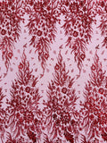 Big Glitter Damask Design On A Mesh Lace Fabric/Prom/Sold By The Yard