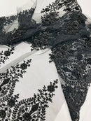 Classic Beaded Damask Lace 54” Wide| New Creations Fabric & Foam Inc. - New Creations Fabric & Foam Inc