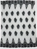 Classic Beaded Damask Lace 54” Wide| New Creations Fabric & Foam Inc. - New Creations Fabric & Foam Inc