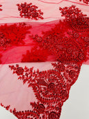 Classic Beaded Damask Lace 54” Wide| New Creations Fabric & Foam Inc. - New Creations Fabric & Foam Inc