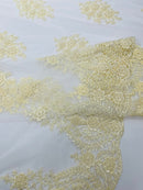 Classic Beaded Damask Lace 54” Wide| New Creations Fabric & Foam Inc. - New Creations Fabric & Foam Inc
