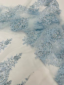 Classic Beaded Damask Lace 54” Wide| New Creations Fabric & Foam Inc. - New Creations Fabric & Foam Inc