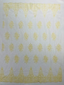 Classic Beaded Damask Lace 54” Wide| New Creations Fabric & Foam Inc. - New Creations Fabric & Foam Inc