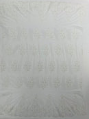 Classic Beaded Damask Lace 54” Wide| New Creations Fabric & Foam Inc. - New Creations Fabric & Foam Inc