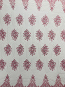 Classic Beaded Damask Lace 54” Wide| New Creations Fabric & Foam Inc. - New Creations Fabric & Foam Inc