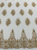Classic Beaded Damask Lace 54” Wide| New Creations Fabric & Foam Inc. - New Creations Fabric & Foam Inc