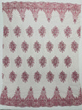 Classic Beaded Damask Lace 54” Wide| New Creations Fabric & Foam Inc. - New Creations Fabric & Foam Inc