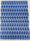 Corded Lace/ Butterfly Design Embroidered With Sequin on a Mesh Lace Fabric - New Creations Fabric & Foam Inc