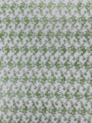 Corded Lace/ Butterfly Design Embroidered With Sequin on a Mesh Lace Fabric - New Creations Fabric & Foam Inc