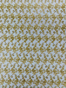 Corded Lace/ Butterfly Design Embroidered With Sequin on a Mesh Lace Fabric - New Creations Fabric & Foam Inc