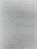 Corded Lace/ Butterfly Design Embroidered With Sequin on a Mesh Lace Fabric - New Creations Fabric & Foam Inc