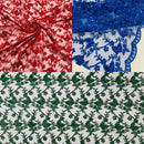 Corded Lace/ Butterfly Design Embroidered With Sequin on a Mesh Lace Fabric - New Creations Fabric & Foam Inc