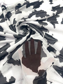 Cow Print 4 Way Stretch Power Mesh 58" Wide| New Creations Fabric & Foam Inc. - New Creations Fabric & Foam Inc