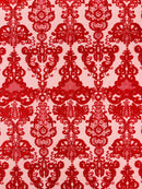 Damask Embroidered Lace Fabric 54” Wide| New Creations Fabric & Foam Inc. - New Creations Fabric & Foam Inc