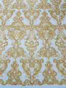 Damask Embroidered Lace Fabric 54” Wide| New Creations Fabric & Foam Inc. - New Creations Fabric & Foam Inc