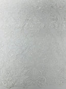 Damask Embroidered Lace Fabric 54” Wide| New Creations Fabric & Foam Inc. - New Creations Fabric & Foam Inc