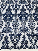 Damask Embroidered Lace Fabric 54” Wide| New Creations Fabric & Foam Inc. - New Creations Fabric & Foam Inc