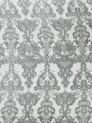 Damask Embroidered Lace Fabric 54” Wide| New Creations Fabric & Foam Inc. - New Creations Fabric & Foam Inc