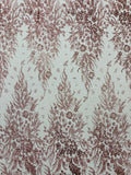 Big Glitter Damask Design On A Mesh Lace Fabric/Prom/Sold By The Yard