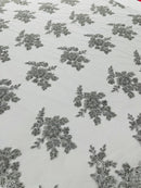 Eva Luxury Beaded Floral Lace 54” Wide| New Creations Fabric & Foam Inc. - New Creations Fabric & Foam Inc