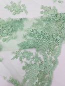 Eva Luxury Beaded Floral Lace 54” Wide| New Creations Fabric & Foam Inc. - New Creations Fabric & Foam Inc